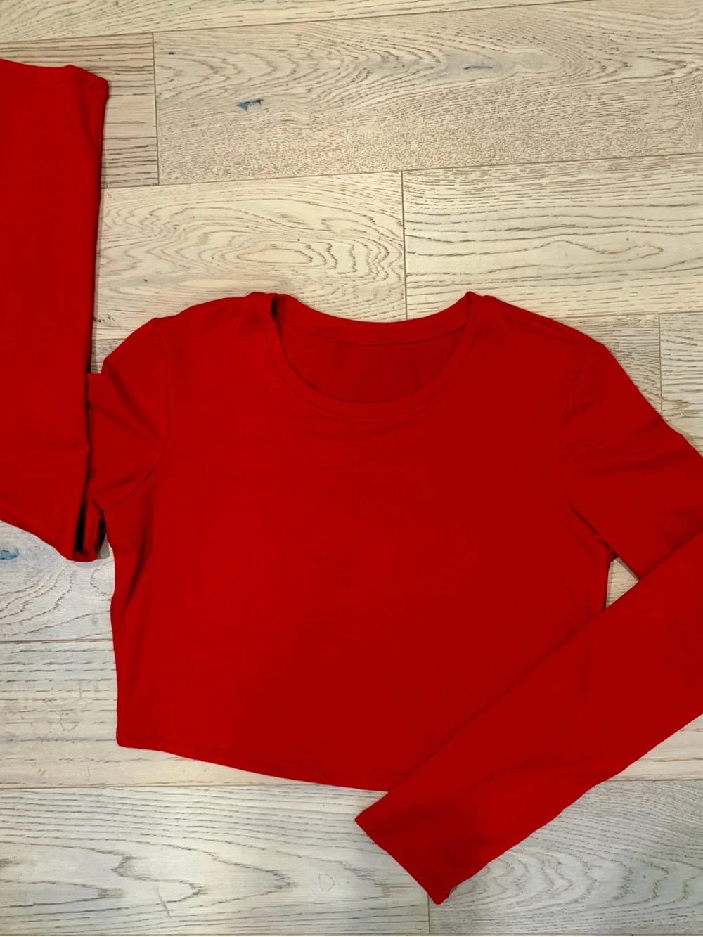 ALO Yoga Red Long-Sleeve Crop Top